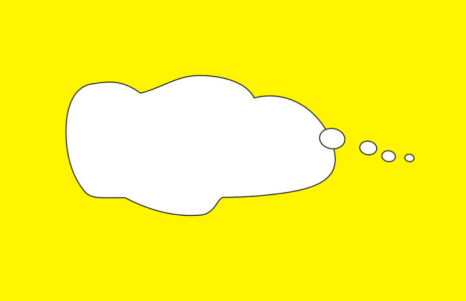 Ajatuskupla keltaisella taustalla.