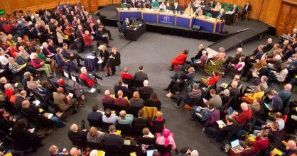 Näkymä kirkolliskokouksesta.