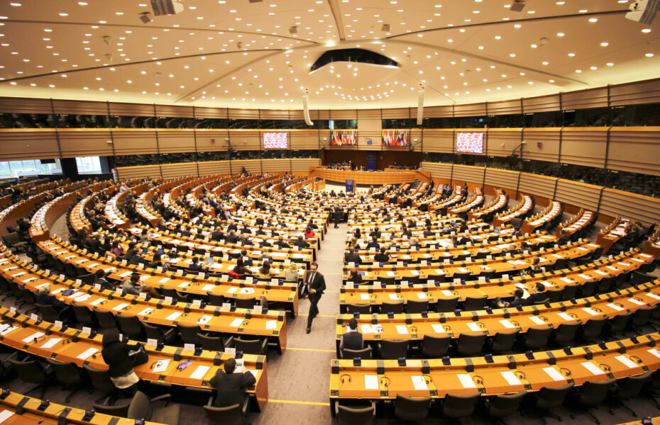 Euroopan parlamentin istuntosali.