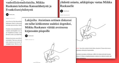 Kuvakaappauksia lehtiartikkeleista.