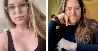 Kaksi kuvaa. Vasemmalla puolella "Nicole", joka näyttää naiselta. Oikealla puolella Neeza, pitkähiuksinen mies, jolla on silmälasit ja parta.