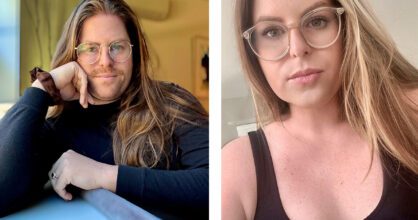 Kaksi kuvaa. Toisessa on pitkähiuksinen mies ja toisessa pitkähiuksinen nainen.