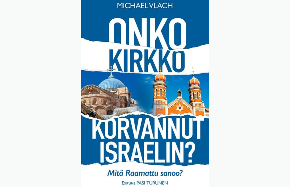 Kansi, jossa on vierekkäin kirkkorakennus ja synagoga.