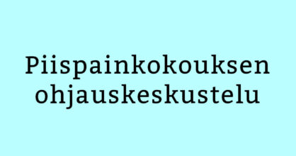 Vaaleansininen tausta, jonka päällä on teksti: Piispainkokouksen ohjauskeskustelu.