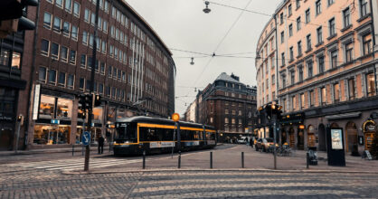Raitiovaunu Helsingissä.