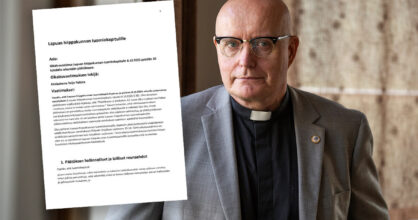 Kuva Teijo Peltolassa, ja kuvan päällä on kuvakaappaus oikaisuvaatimuksen yhdestä sivusta.