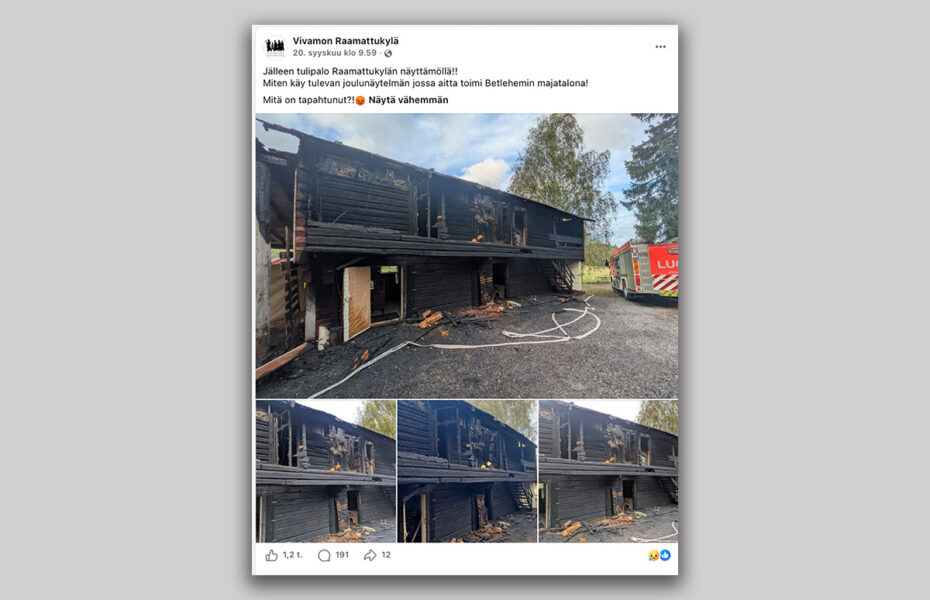 Kuvakaappaus Facebook-julkaisusta.